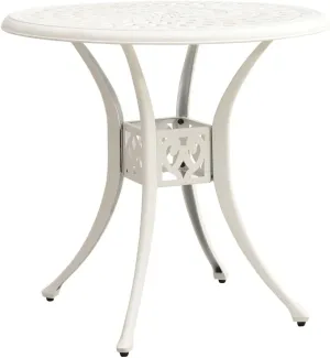 Garden Table Circular, White Cast Aluminum Table, Outdoor Coffee, Camping, Dining, Furniture