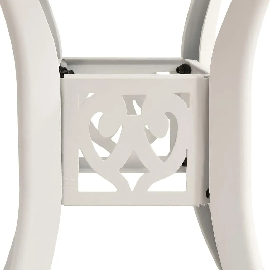 Garden Table Circular, White Cast Aluminum Table, Outdoor Coffee, Camping, Dining, Furniture