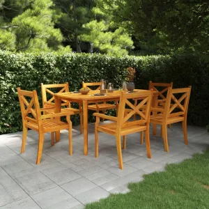 Garden Table Natural Wood, Large Dining, Outdoor Furniture - Solid Acacia, Camping, Outdoor Use, Kitchen Tables
