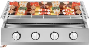 Gas Griddle, 22 In Outdoor Propane Grant Cooker 4 Hearthfire Portable Flat Top Fueled Camping Grill Station for Kitchen Backyard Cooking Barbecuing