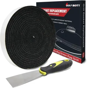 Gasket Replacement for Big Green Egg Large/XL with Scraper, Gasket for Big Green Egg Accessories High Temp Material Self Stick 15Ft Long,7/8" Wide