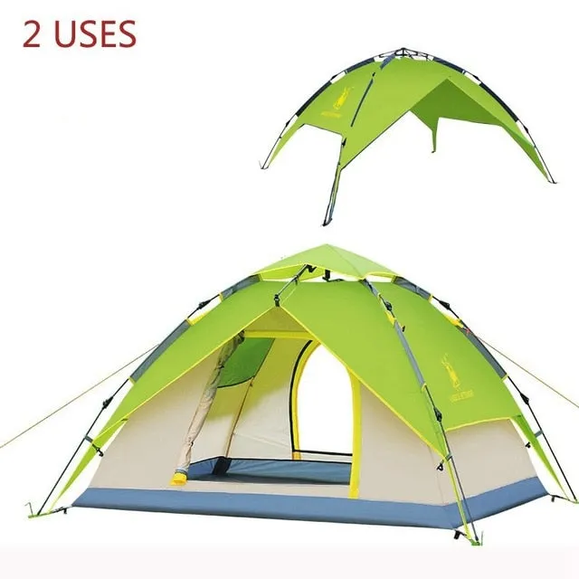 GAZELLE Camping Tent 3-4 person Tents Hydraulic automatic Waterproof Double Layer Tent Ultralight