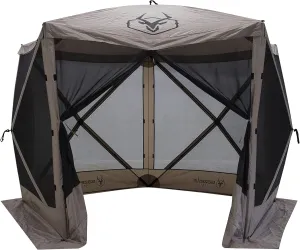 Gazelle Tents™, G5 5-Sided Portable Gazebo, Easy Pop-Up Hub Screen Tent, Durable, TriTech Mesh, Waterproof, UV Resistant, 4-Person & Table, Desert Sand, 85" x 115" x 106", GG502DS