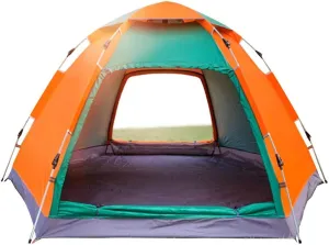 GeRRiT Four Seasons Family Camping Tent for 3-4 Persons, Pop Up Tent Waterproof Sun Shade Easy Set Up for Beach/Hiking/Backpacking/Fishing Instant Sun Shelter