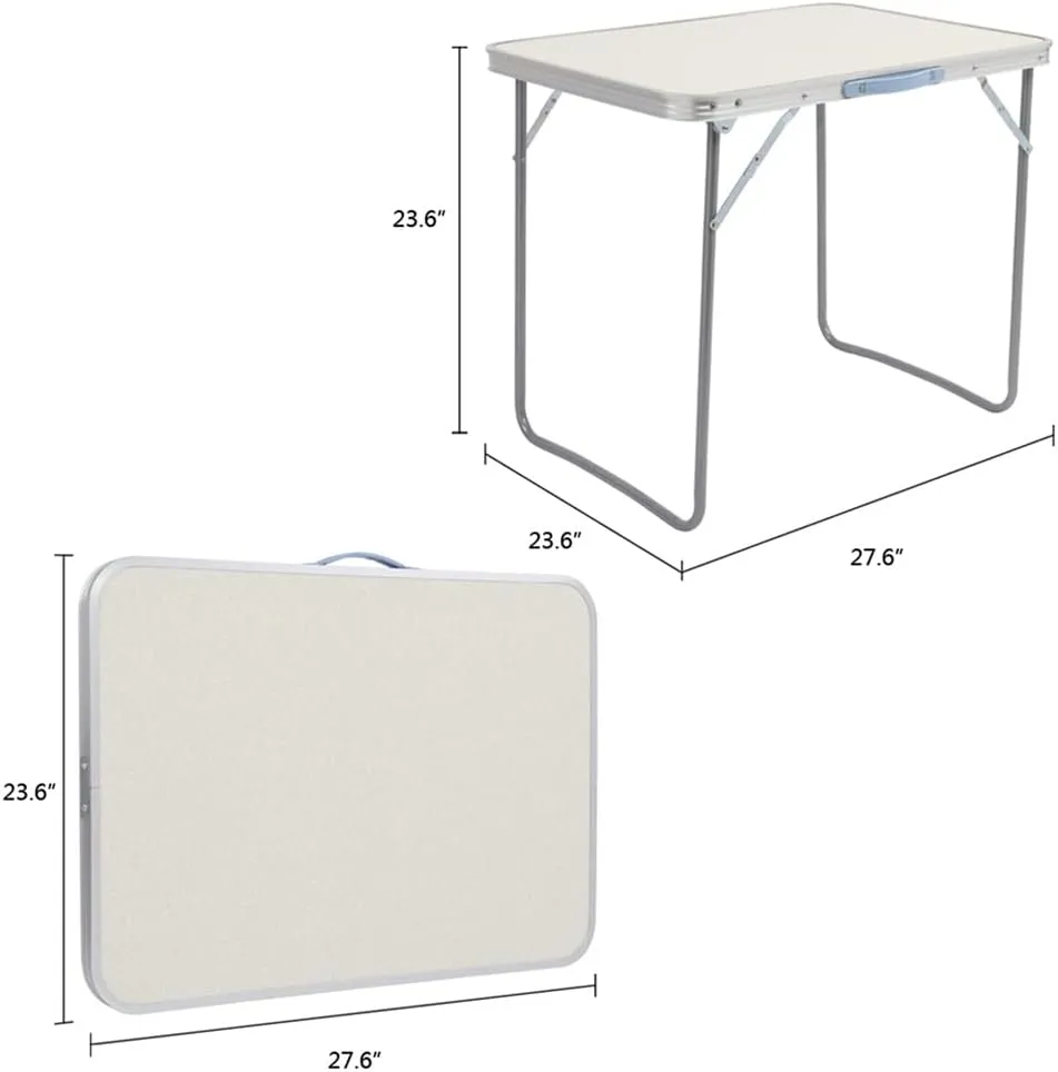 GEXECEUSS Aluminum Camping Folding Table Portable Picnic Table with Carry Handle No Assembly for Outdoor Picnic Beach BBQ Garden Cooking Office