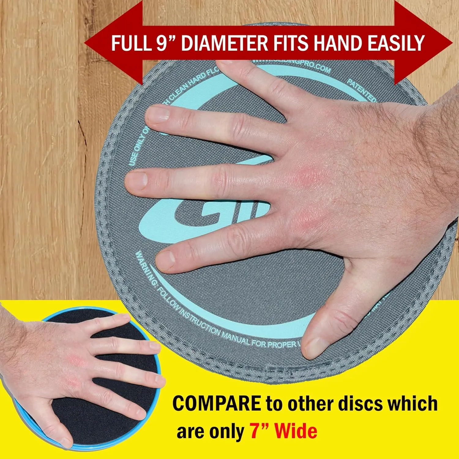 Gliding Discs for Working Out - Exercise Sliders for Carpet & Hardwood Floors 1 Pair, Authentic Workout Sliders Disc for Full Body Resistance Workout, Includes 4 Streaming Video Workouts