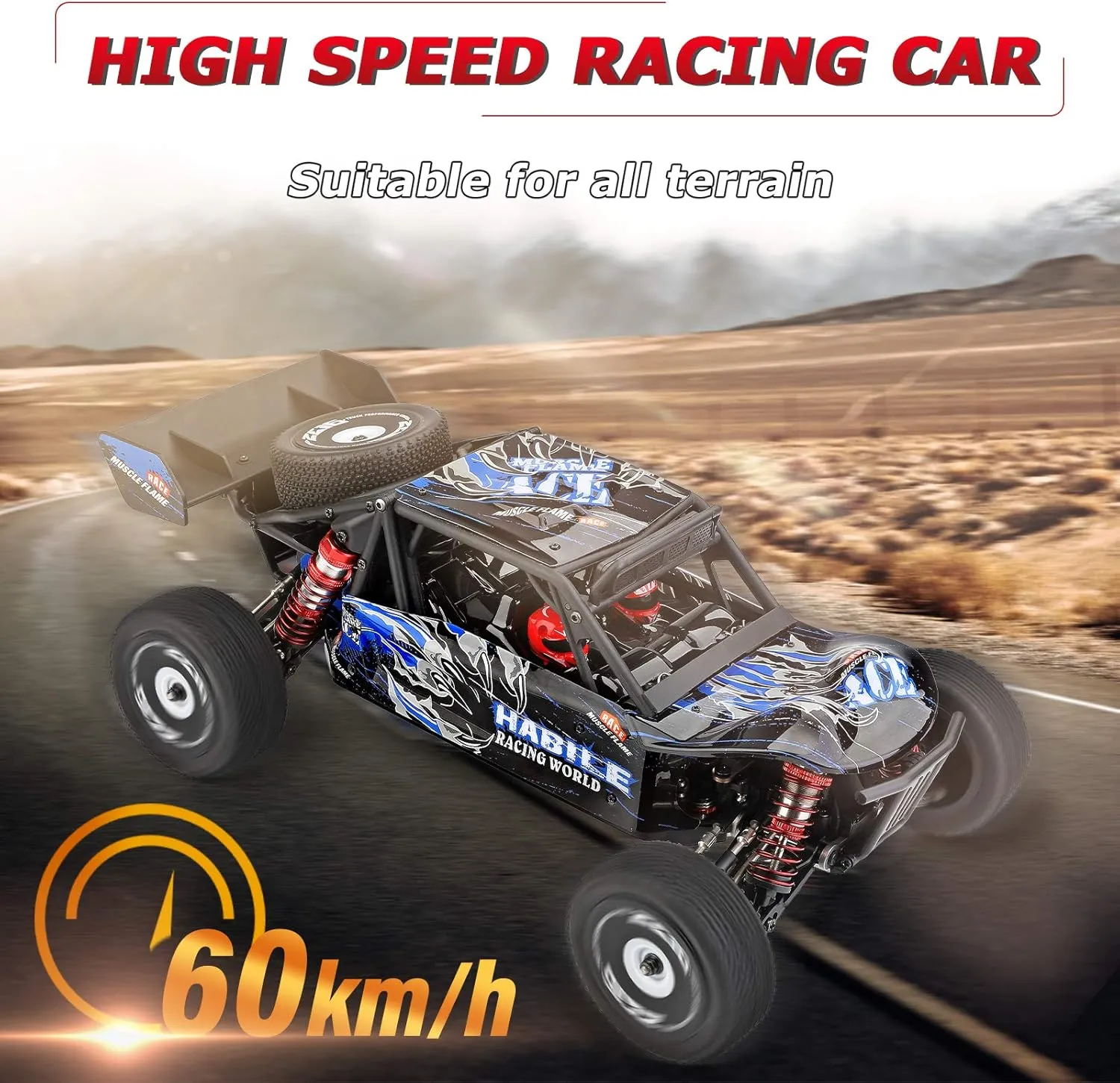 GoolRC WLtoys 124018 1:12 Scale Remote Control Car, 2.4GHz 60 km/h High Speed RC Car, 4WD All Terrain Brushless Off-Road Truck with 3 Lipo Batteries, Aluminum Alloy Chassis