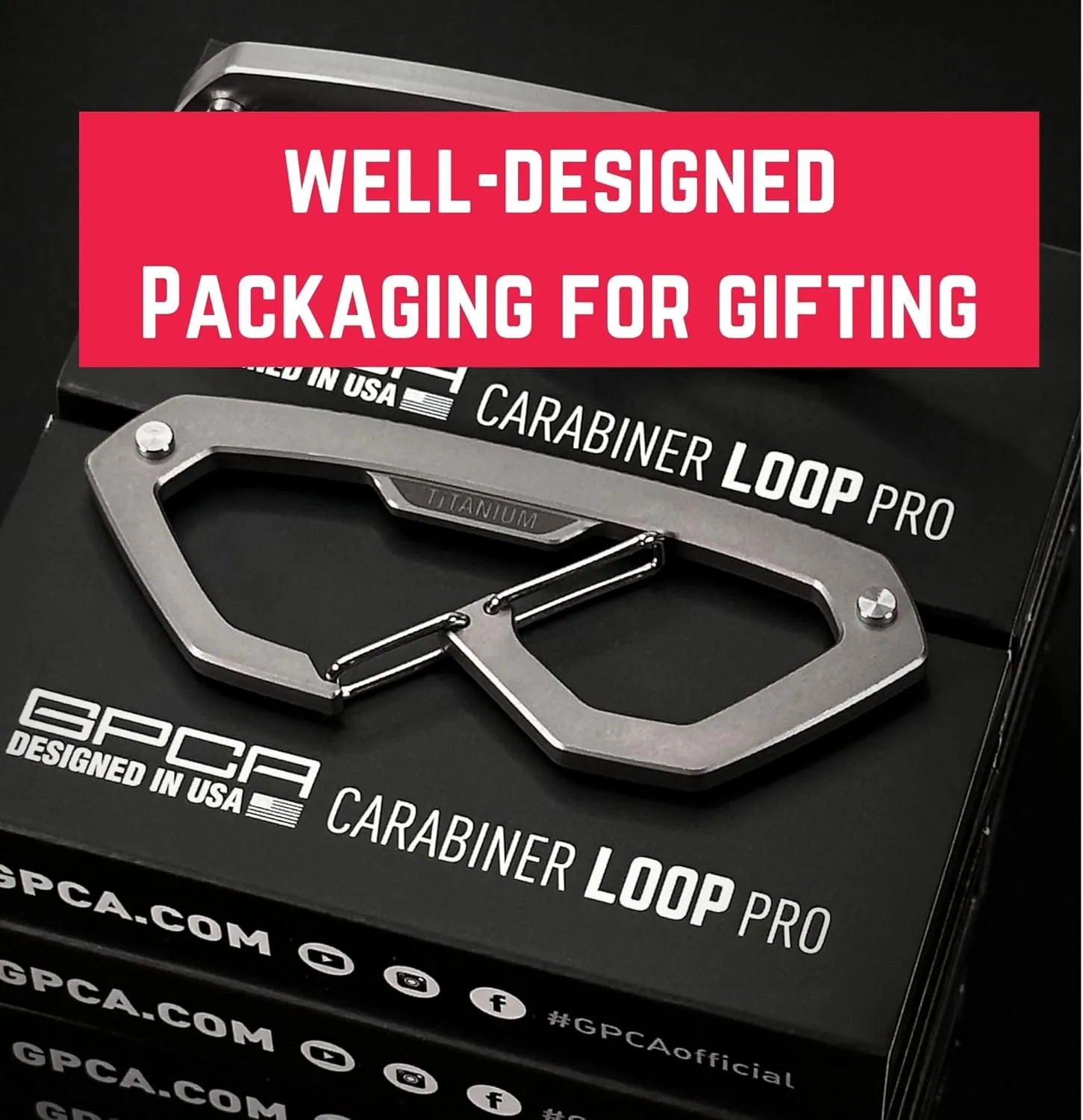 GPCA Carabiner Loop PRO, Key Organizer, Key Ring, Car Key Holder, Carabiner for Rappelling, Hunting and Rescue - Heavy Duty Carabiner Keychain Clip for Everyday Adventures