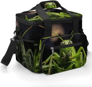 Grasshopper on Grass Printing Cooler Bag Large Capacity Leak Proof Lunch Cooler for Picnics Travel & Outdoor Adventures