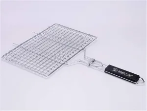 Grill Basket,BBQ Grill Rack, Barbecue mesh Clip,Grilled Fish Clip Stainless Steel Plate Barbecue Tool Clip Net Beat, Charcoal