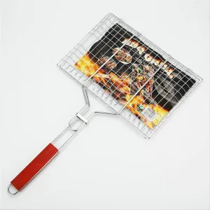 Grill Basket,BBQ Grill Rack, Barbecue mesh Clip,Outdoor Barbecue Clip Net Splint Bold Large Grilled Fish Clip Grillgrill Grilled Grill Net Barbecue Tool