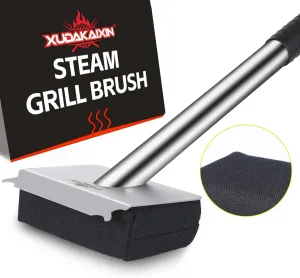 Grill Brush Bristle Free,BBQ Replaceable Scraper Cleaning Head,Safe Grill Accessories for Cast Iron Grates/Porcelain/Weber Gas/Charcoal Grill,Grill Brush for Outdoor Grill