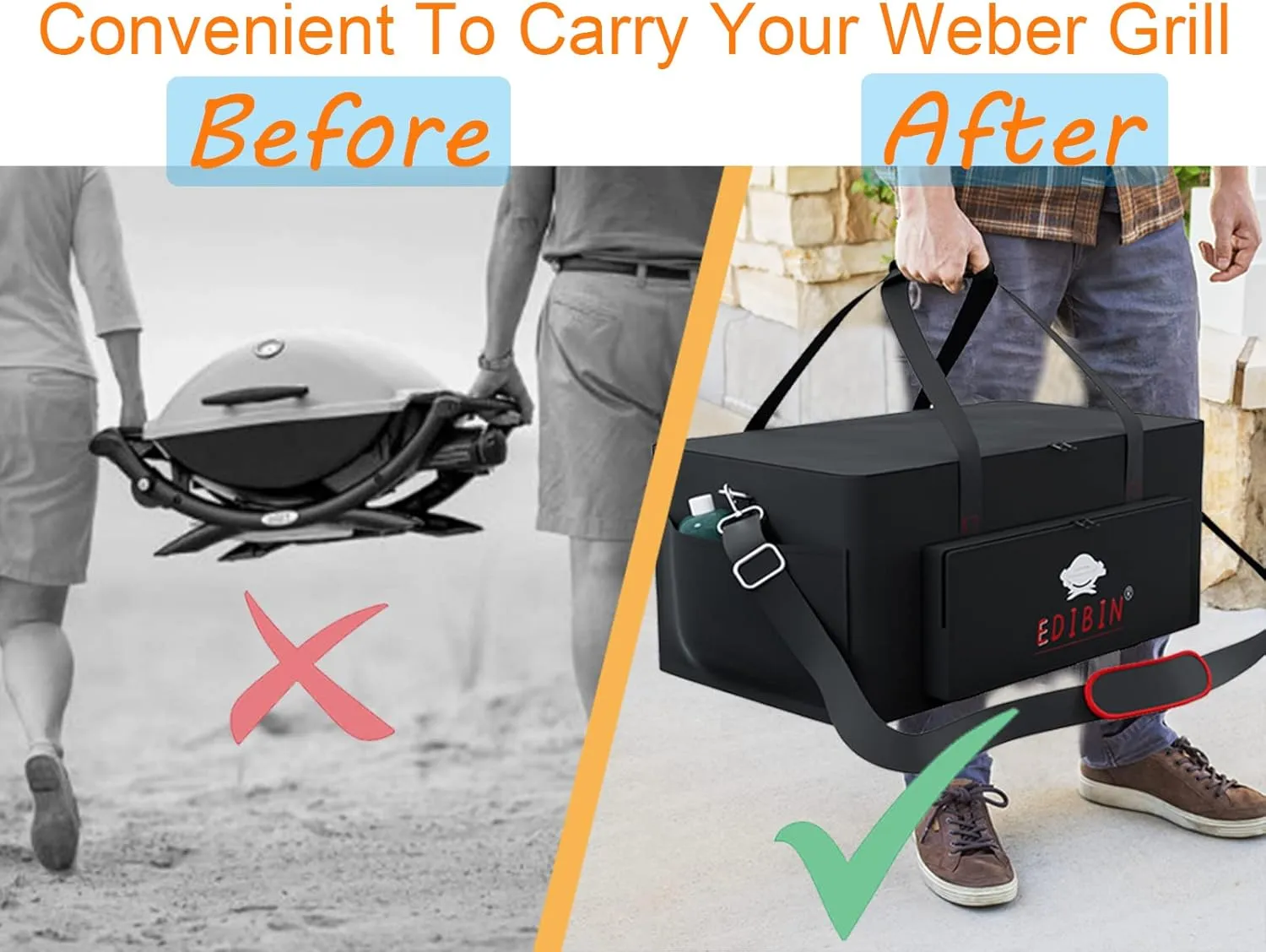 Grill Carry Bag for Weber Q2200 Liquid Propane Grill,Compatible with Weber Q2200 Liquid Propane Griddle,600D Heavy Duty Weather Resistant Griddle Cover