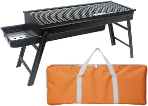 Grill, Charcoal Barbecue Grill, Folding, Portable Grill, Fire Pit for Outdoor Cooking Camping Hiking, Picnics Trips Suitable for 3-6 People with Storage Bag