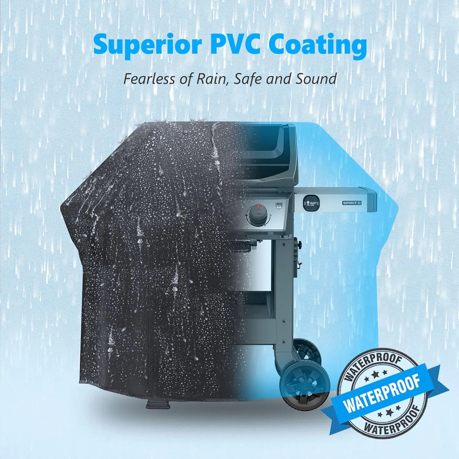 Grill Cover 55 Inch - Superior Gas Grill Cover for Outdoor Grill - 600D Outside BBQ Covers Waterproof Heavy Duty for Weber, Dyna-glo, Char-Broil, Nexgrill, Brinkmann, Monument Barbecue Grill