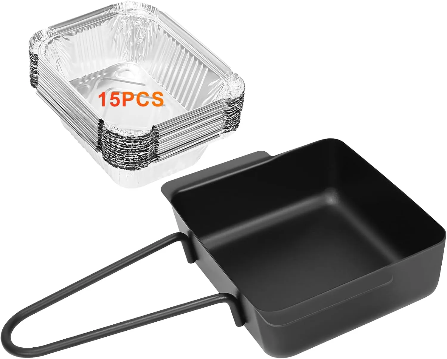 Grill Drip Pan for Home Depot Nexgrill 720-0830H 720-0830D 720-0896, Grease Catcher Cup Box for 720-0882A 720-0925P 720-0888S 720-0898, Grease Pan for Cuisinart CGG-7400, 15 Pack Aluminum Foil Liners