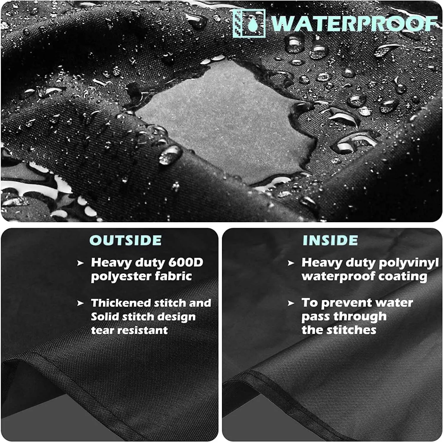 Grisun Grill Cover for Pit Boss Platinum Laredo 1000 Wood Pellet Grill, 600D Heavy Duty Anti-Fade Waterproof Grill Cover with Portable Handle and Reinforced Hem