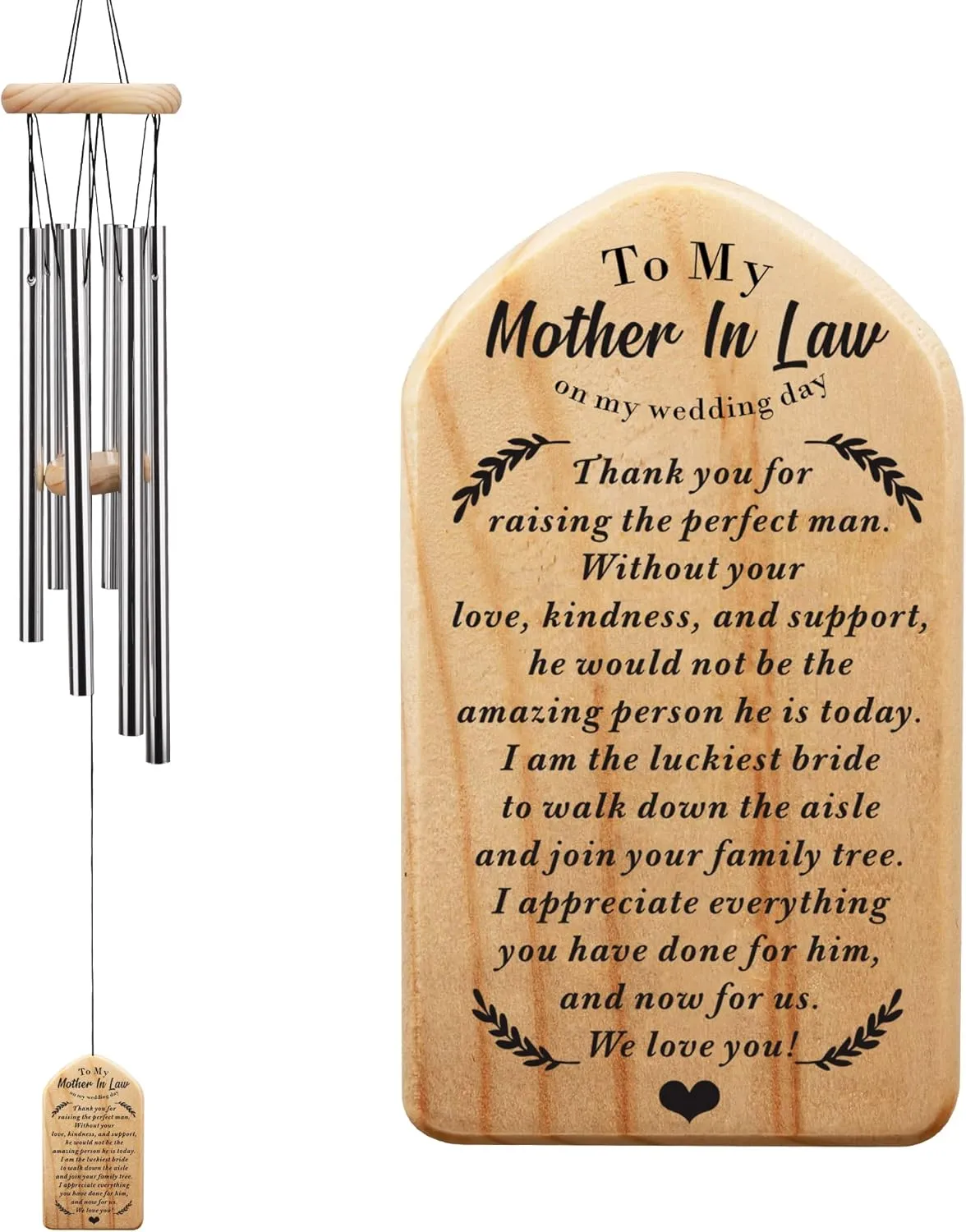 Gtizry Wind Chime: Mother of The Groom Wedding Gift from Bride, Thank You Mother of Groom Keepsake, MIL Present for Bridal Shower