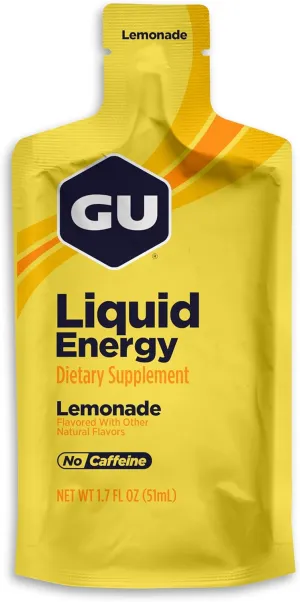 GU Energy Liquid Energy Gel With Complex Carbohydrates, Vegan, Gluten-Free, and Dairy-Free On-the-Go Energy for Any Workout, 12-Count, Lemonade