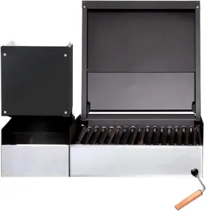GW Store - Block Wood Brazier 250   Block 500 20" Built-in Charcoal Grill | Barbecue Grill Perfect To Adapt To Spaces | Elegant Design, A  Stainless Steel Front, Refractory Brick Base