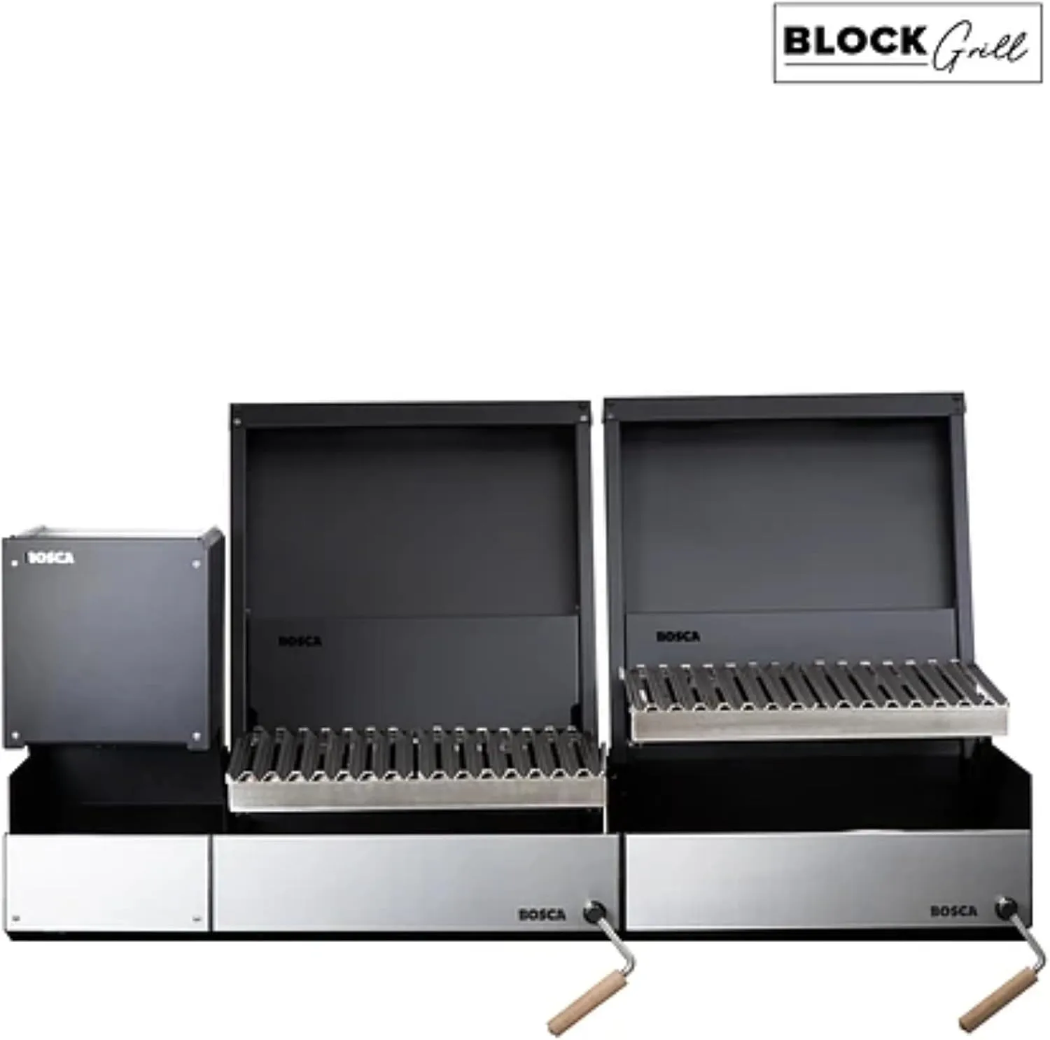 GW Store - Pack Block 500 20"   Block 500 20" Built-in Charcoal Grill | Barbecue Grill Perfect To Adapt To Spaces | Elegant Design, A  Stainless Steel Front, Refractory Brick Base (Wood Brazier 250   Block 500   Block 500)