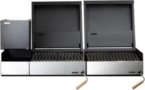 GW Store - Pack Block 500 20"   Block 500 20" Built-in Charcoal Grill | Barbecue Grill Perfect To Adapt To Spaces | Elegant Design, A  Stainless Steel Front, Refractory Brick Base (Wood Brazier 250   Block 500   Block 500)