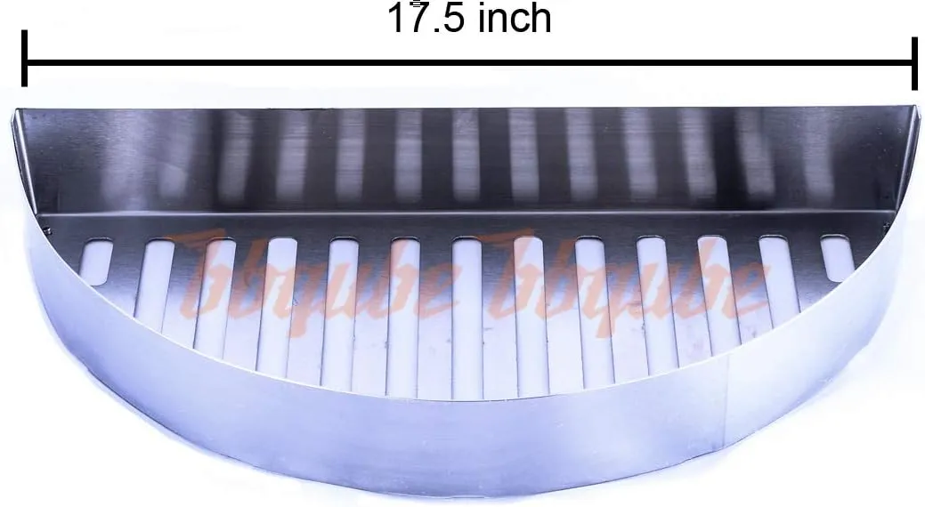 Half Moon Searing Tray Stainless Charcoal Ash Basket for Char-Griller Akorn Kamado, Blaze Grill Kamado, Pit Boss 24, and Many Large Kamado Grills