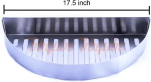 Half Moon Searing Tray Stainless Charcoal Ash Basket for Char-Griller Akorn Kamado, Blaze Grill Kamado, Pit Boss 24, and Many Large Kamado Grills
