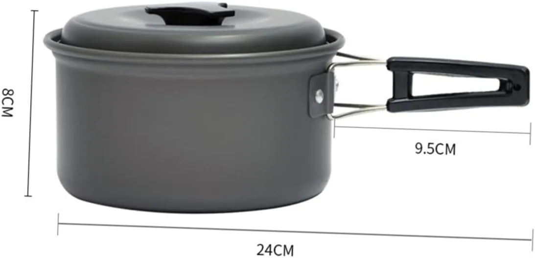 Happyyami 2 Pcs Boiler Camping Cookware Cooking Pot Camping Pot Foldable Pot Cooking Utensil Cooking Supply Hiking