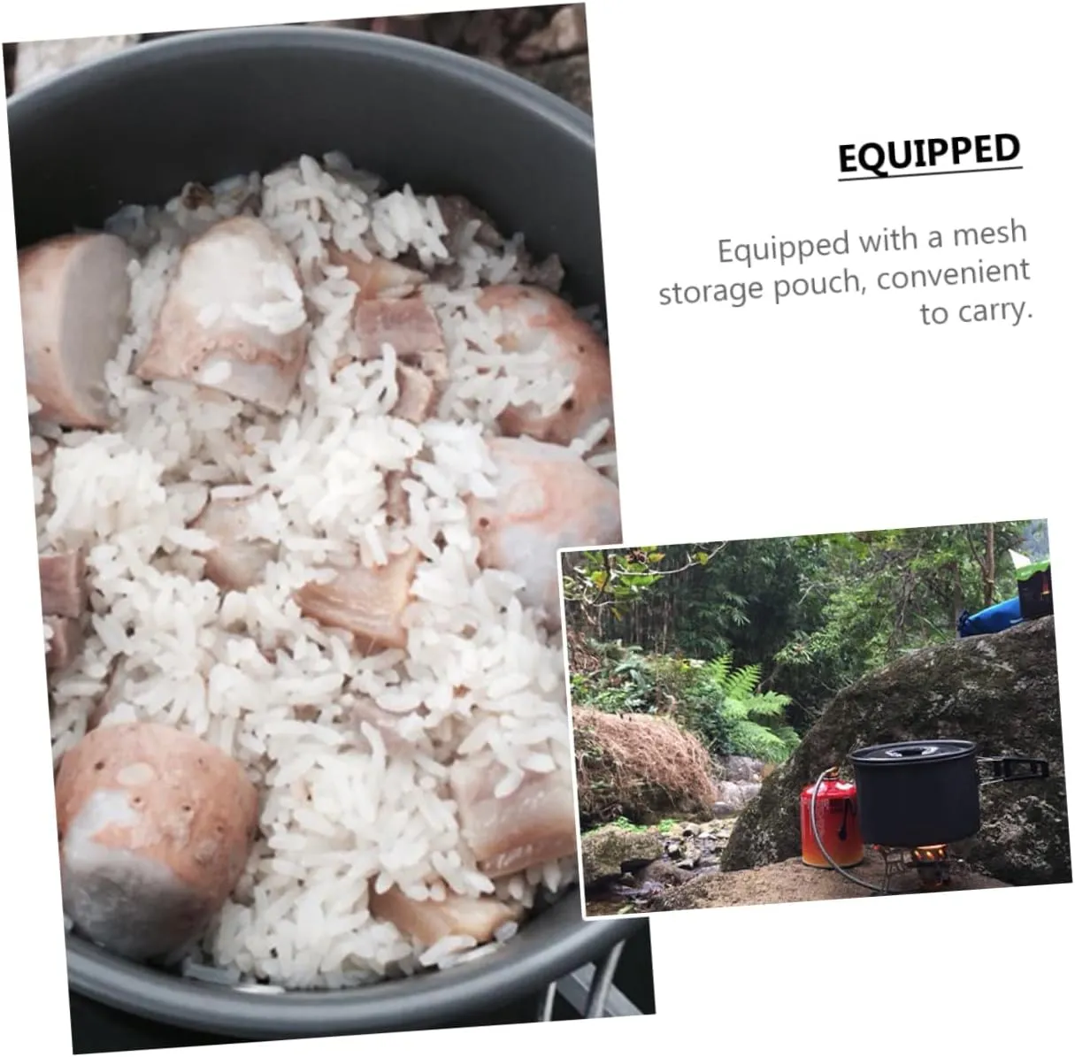 Happyyami 2 Pcs Boiler Camping Cookware Cooking Pot Camping Pot Foldable Pot Cooking Utensil Cooking Supply Hiking