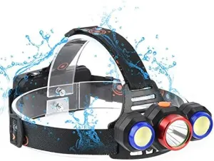 Headlamps Headlight Glare, Charging Head Mounted Outdoors Over Night Fishing Focusing LED Lighting Aluminum(B) (C)