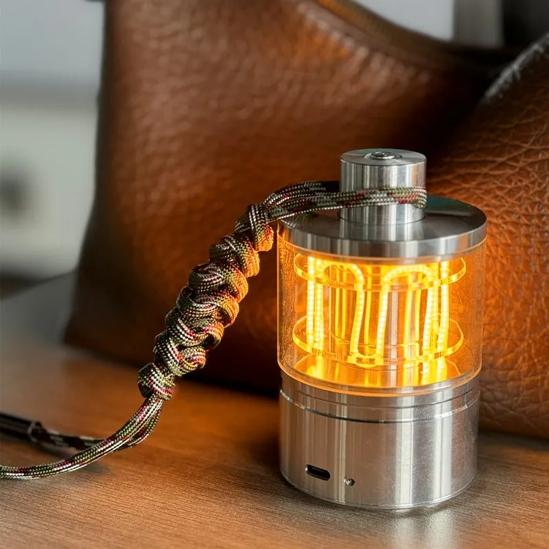 Heartbeat Camping Lamp – Aluminum Alloy & Acrylic, Cyberpunk Style