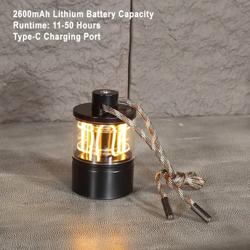 Heartbeat Camping Lamp – Aluminum Alloy & Acrylic, Cyberpunk Style