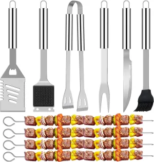 Heavy Duty BBQ Grill Accessories Kit Gifts for Men Dad,20PCS Stainless Steel Grill Tools Set for Outdoor,Grill Utensils Set with Carrying Bag,Professional Grill Accessories Set for Camping,Backyard