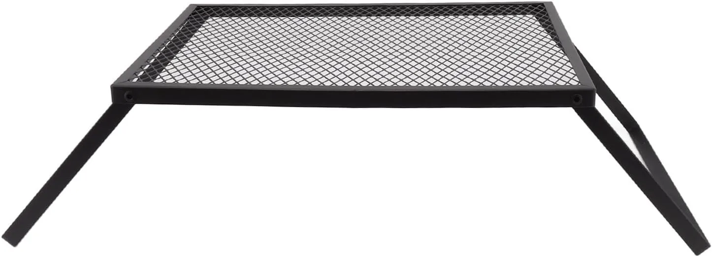 Heavy Duty Folding Grill Camping Grill Stand for Picnic High Temperature Paint (40 X 30cm With Fork)