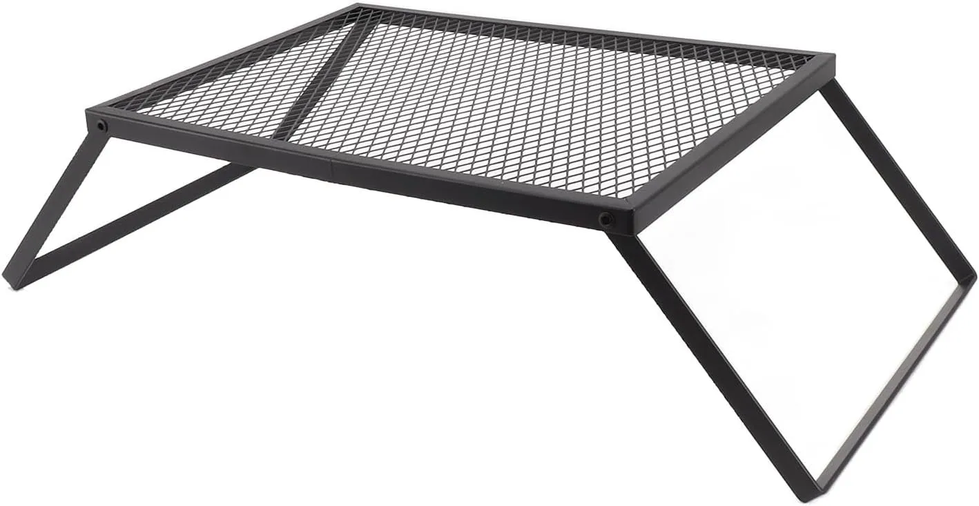 Heavy Duty Folding Grill Camping Grill Stand for Picnic High Temperature Paint (40 X 30cm With Fork)