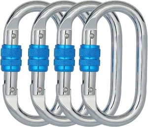 Heavy Duty Locking Climbing Carabiner Clip CE Rated 25 kN 5600 LB Rugged Terrain Approved Industrial Strength Twist Lock Carabiners Clips for Rigging, Ropes, Hammocks, Camping