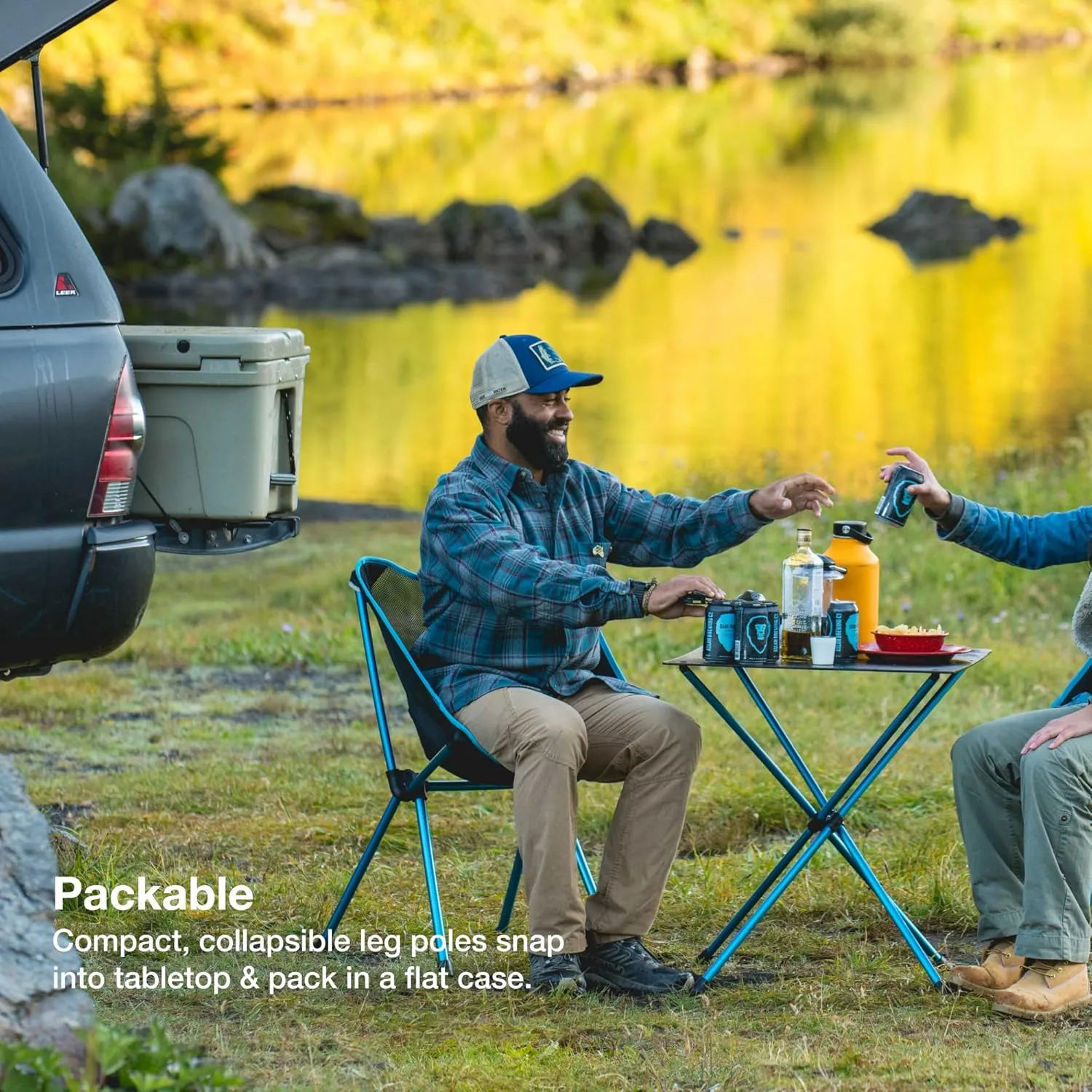 Helinox Café Table Dining Height Portable Camping Table, Coyote Tan