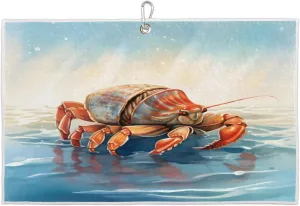 Hermit Crab Golf Towel with Heavy Duty Carabiner Ultra Absorbent Quick Dry Perfect for Cleaning Clubs Balls Gear Essential Golf Accessory for Men Women Kids