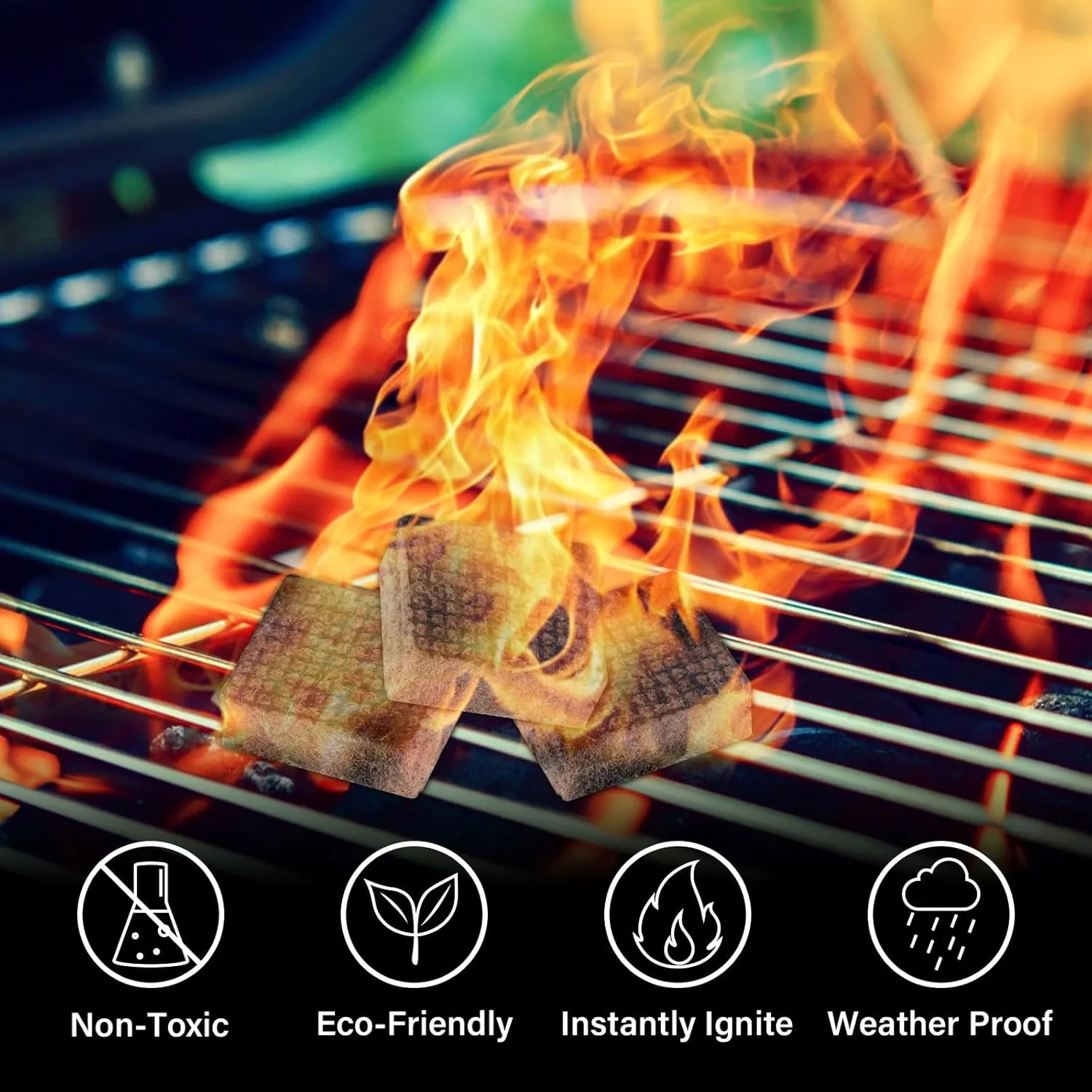 HGD Fire Starter, 160 Mini Square, Natural Fire Starters for BBQ, Campfire, Fireplace, Charcoal, Wood Stove, Chimney, Fire Pit, Grill, Smoker, Indoor Outdoor Use