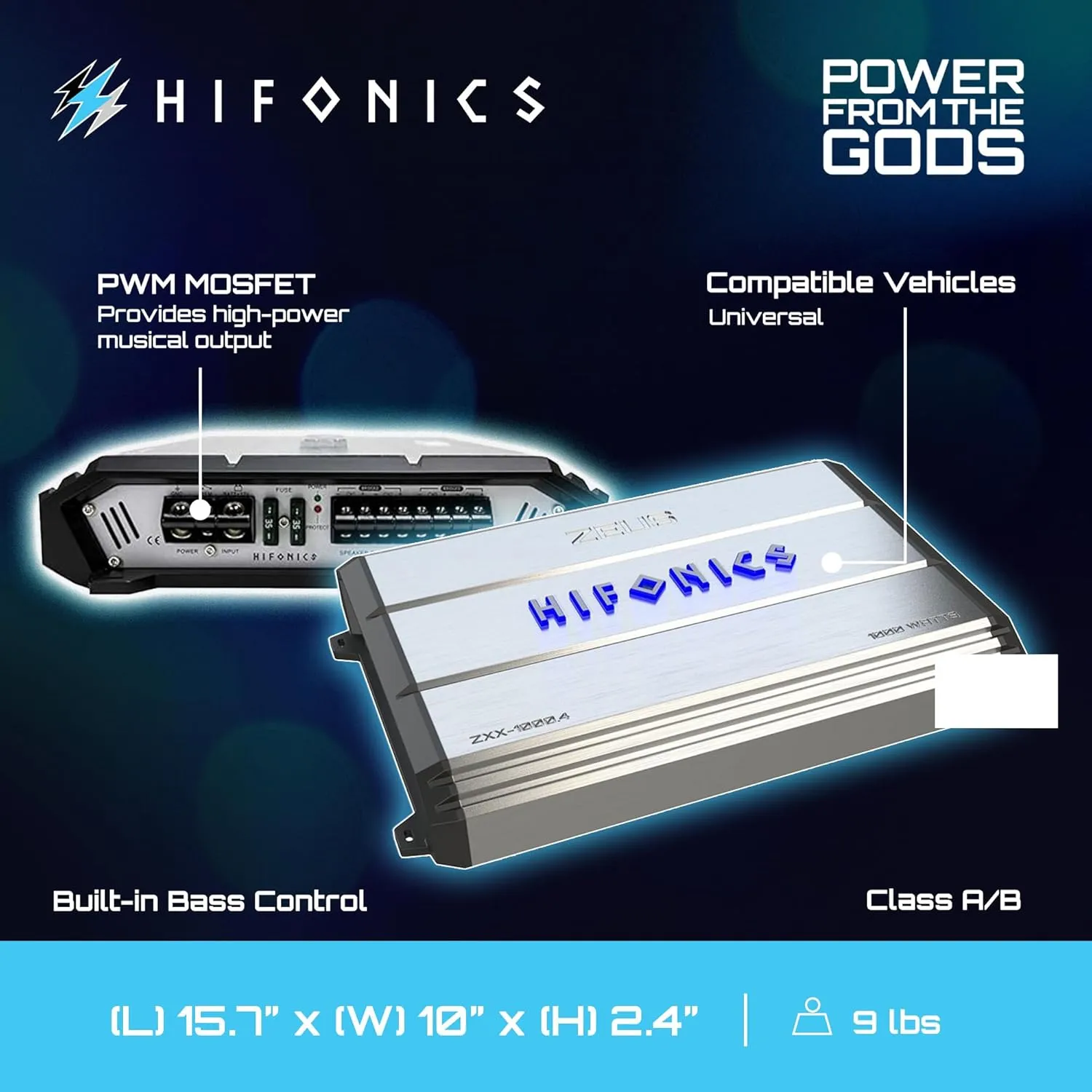 Hifonics Zeus 3200-Watt Max Class D Monoblock Car Audio Amplifier | ZXX-3200.1D