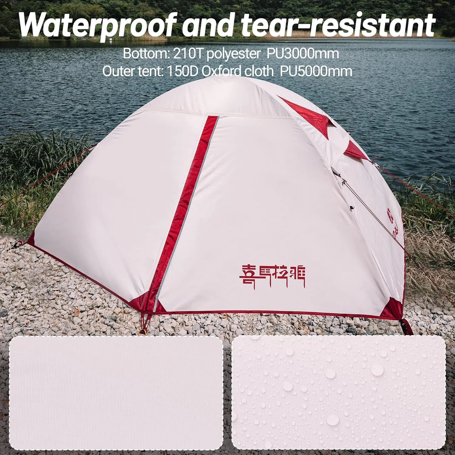 Himalaya 1/2 Person Camping Tent, 4 Season Tent Backpacking Winter Tent Waterproof Windproof Lightweight Portable PU5000 for Outdoor Camping Cold Weather Hiking Mountaineering
