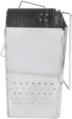 Hollow Out BBQ Grill, Side Handle Portable Charcoal Grill, for Camping Hiking