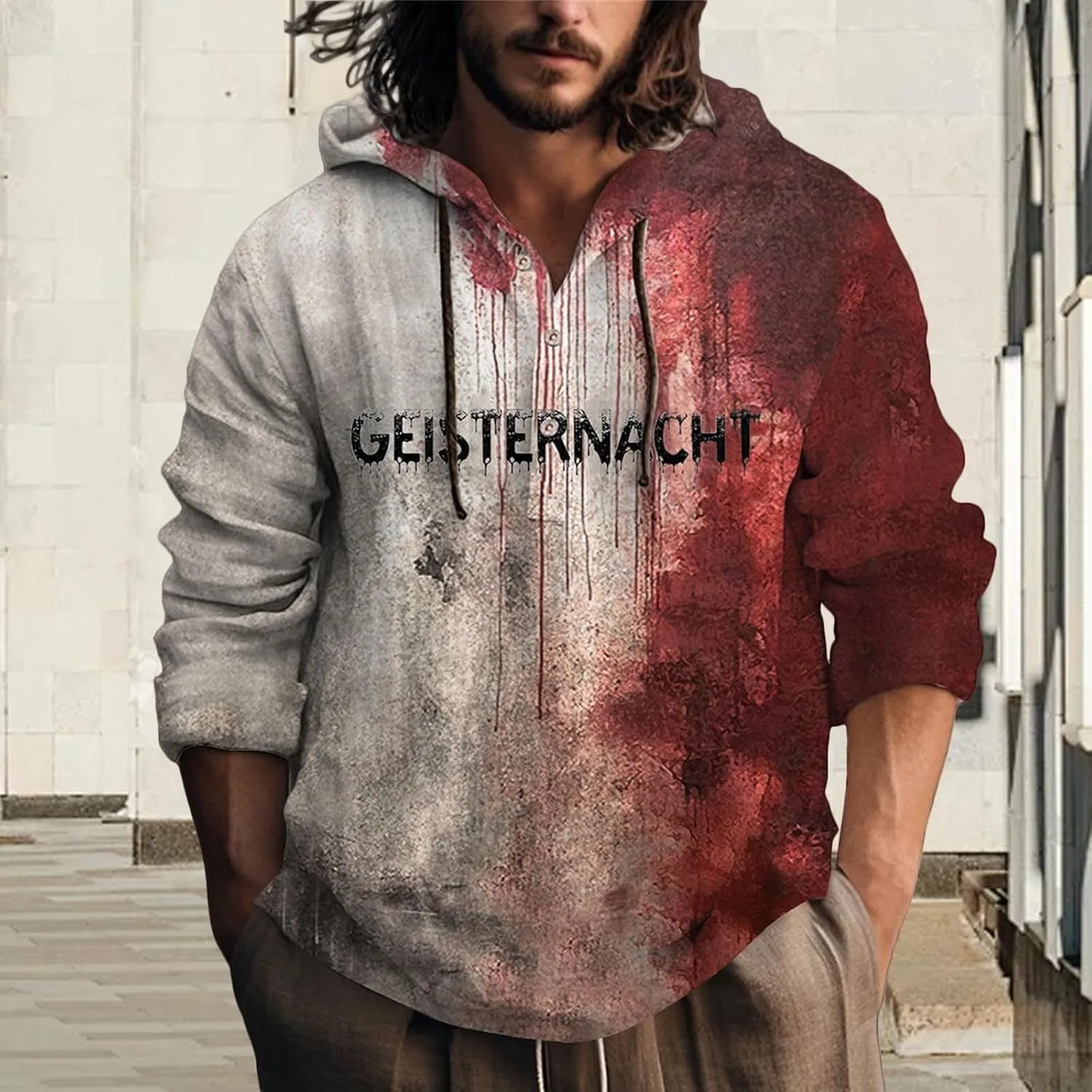 Hoodie Back Fashion Hoodie Printed Pocket Hoodie Jack Lantern Sweatshirt Horror Hoodies For Men Skeleton Skeleton