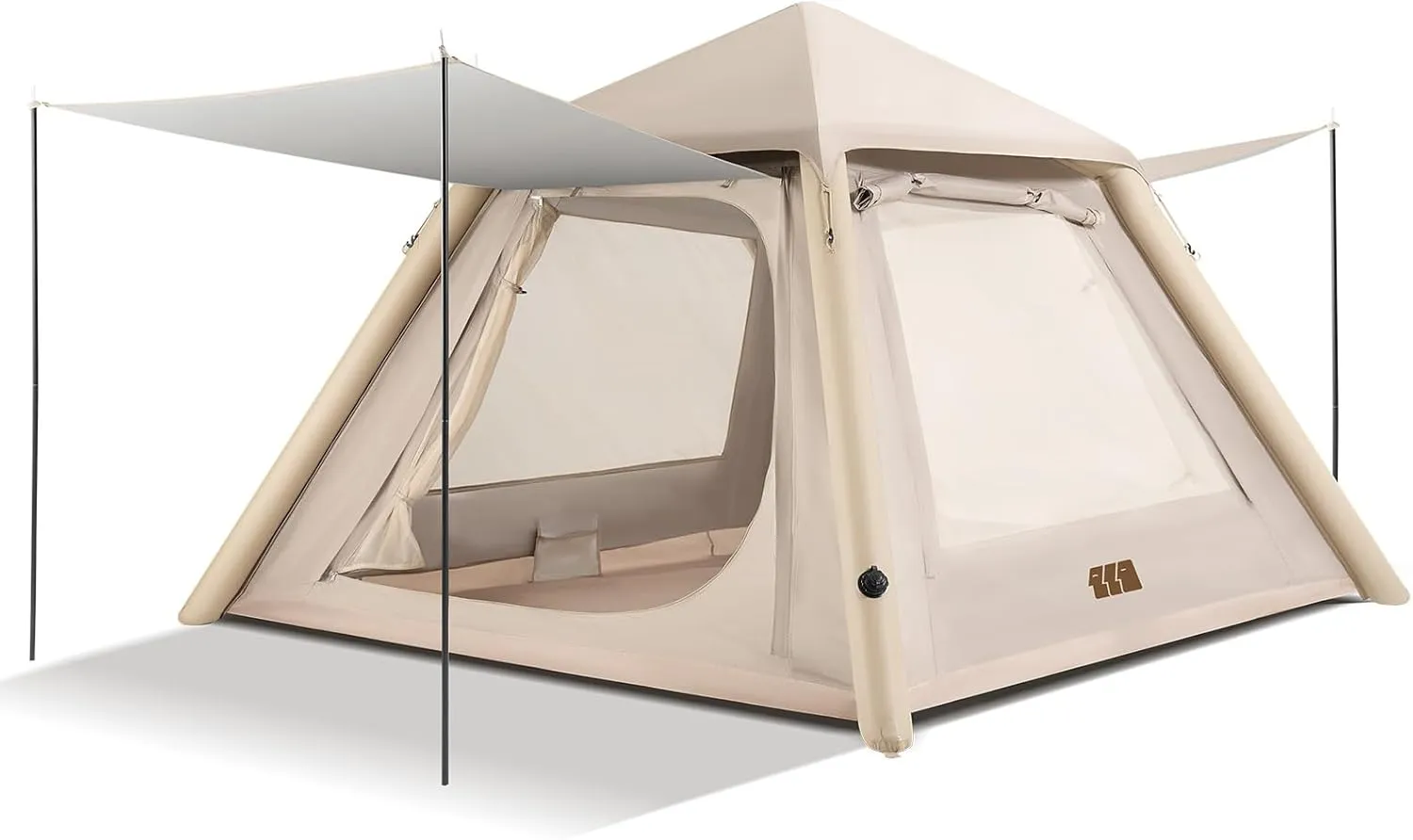 Inflatable Tents for Camping, Blow Up Tents with Hand Pump, 3-4 Person Air Glamping Tent, Easy Setup 4 Season Waterproof Windproof Outdoor Glamping House