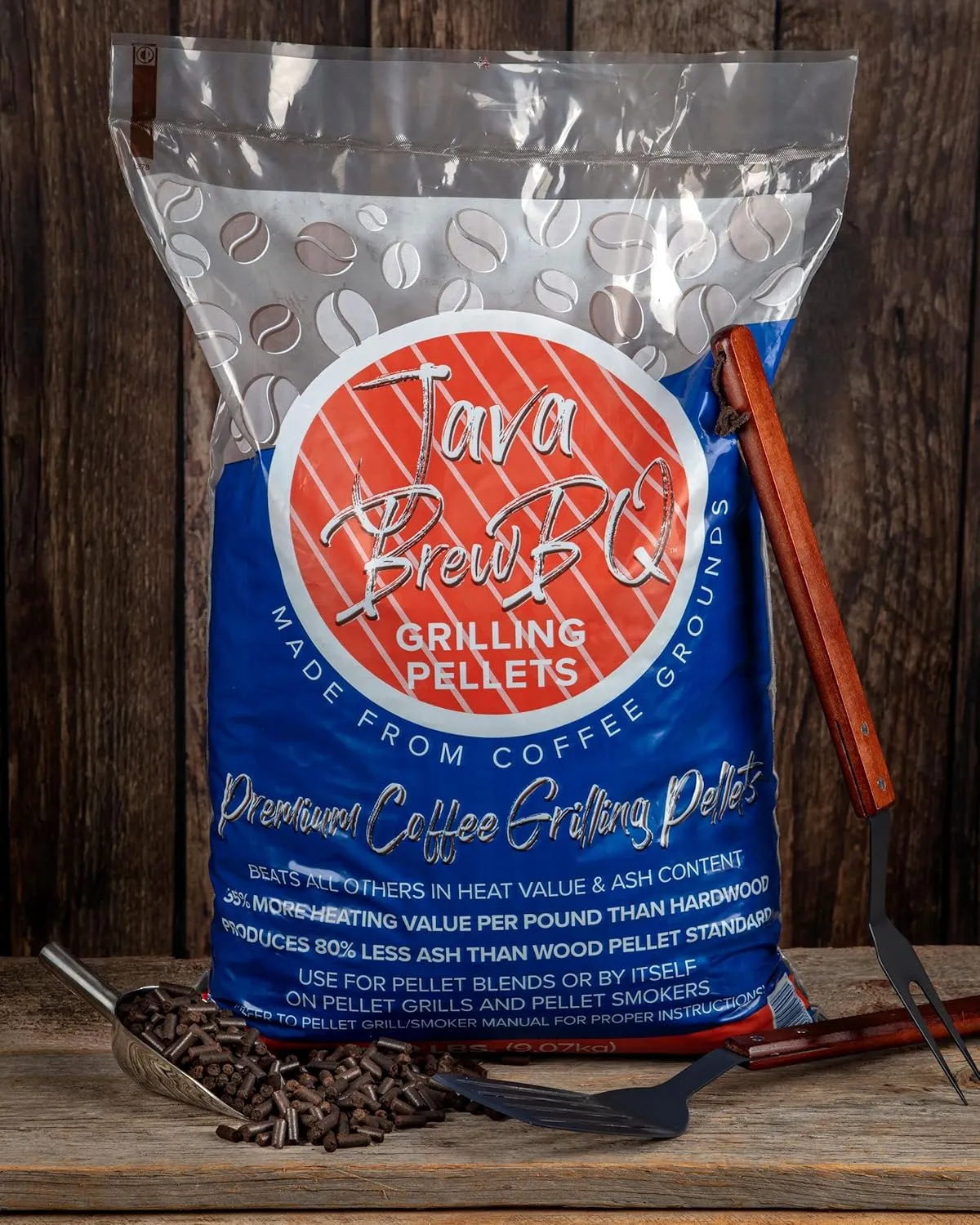 JavaBrew BQ Premium Coffee Grilling Pellets (20 lb Bag)