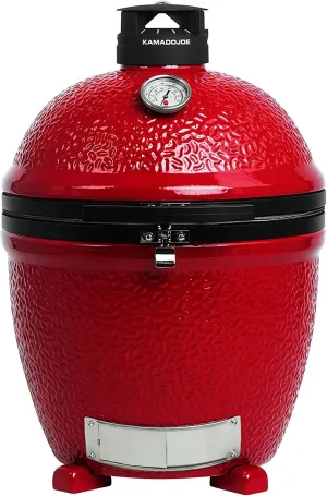 Kamado Joe Classic Joe Series II 18-inch Standalone Ceramic Charcoal Grill and Smoker with AirLift Hinge, Kontrol Tower Top Vent and 250 Cooking Square Inches in Red, Model KJ-23RHC