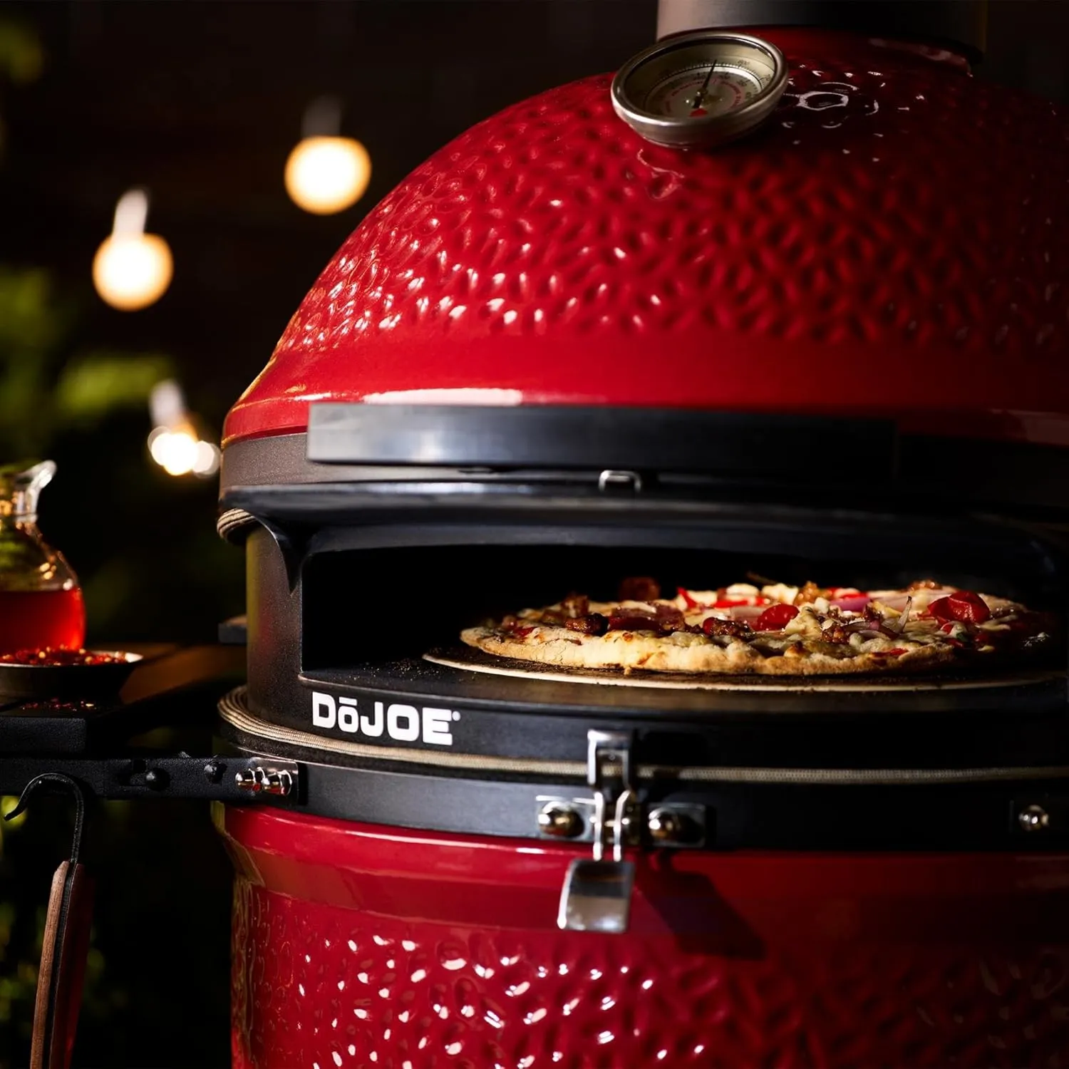 Kamado Joe DōJoe Pizza Oven Kamado Grill Accessory Insert for 24-inch Big Joe Grills for Brick-Oven Style Food with Ceramic Stone in Black, Model BJ-DJ