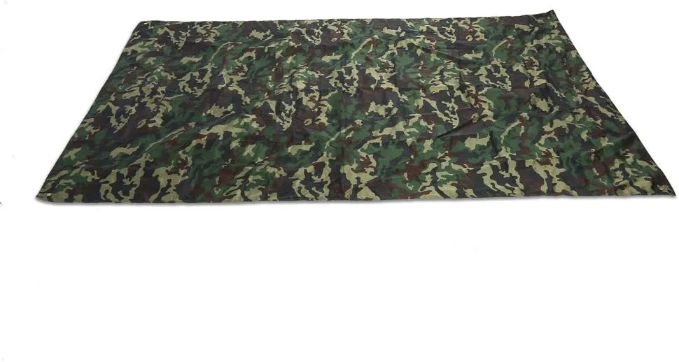 Keenso Camouflage Outdoor Portable Tent Tarp，Nylon Fabric Portable Tent Tarp Lightweight Rainproof Mat RainTent Tarp Shelter
