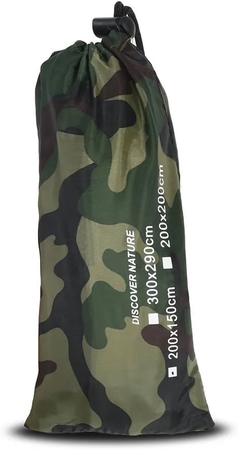 Keenso Camouflage Outdoor Portable Tent Tarp，Nylon Fabric Portable Tent Tarp Lightweight Rainproof Mat RainTent Tarp Shelter